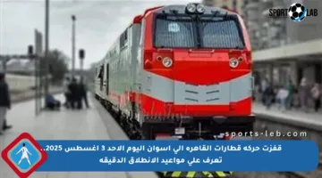 قفزت حركة قطارات القاهرة إلى أسوان اليوم الأحد 3 أغسطس 2025.. تعرف على مواعيد الانطلاق الدقيقة